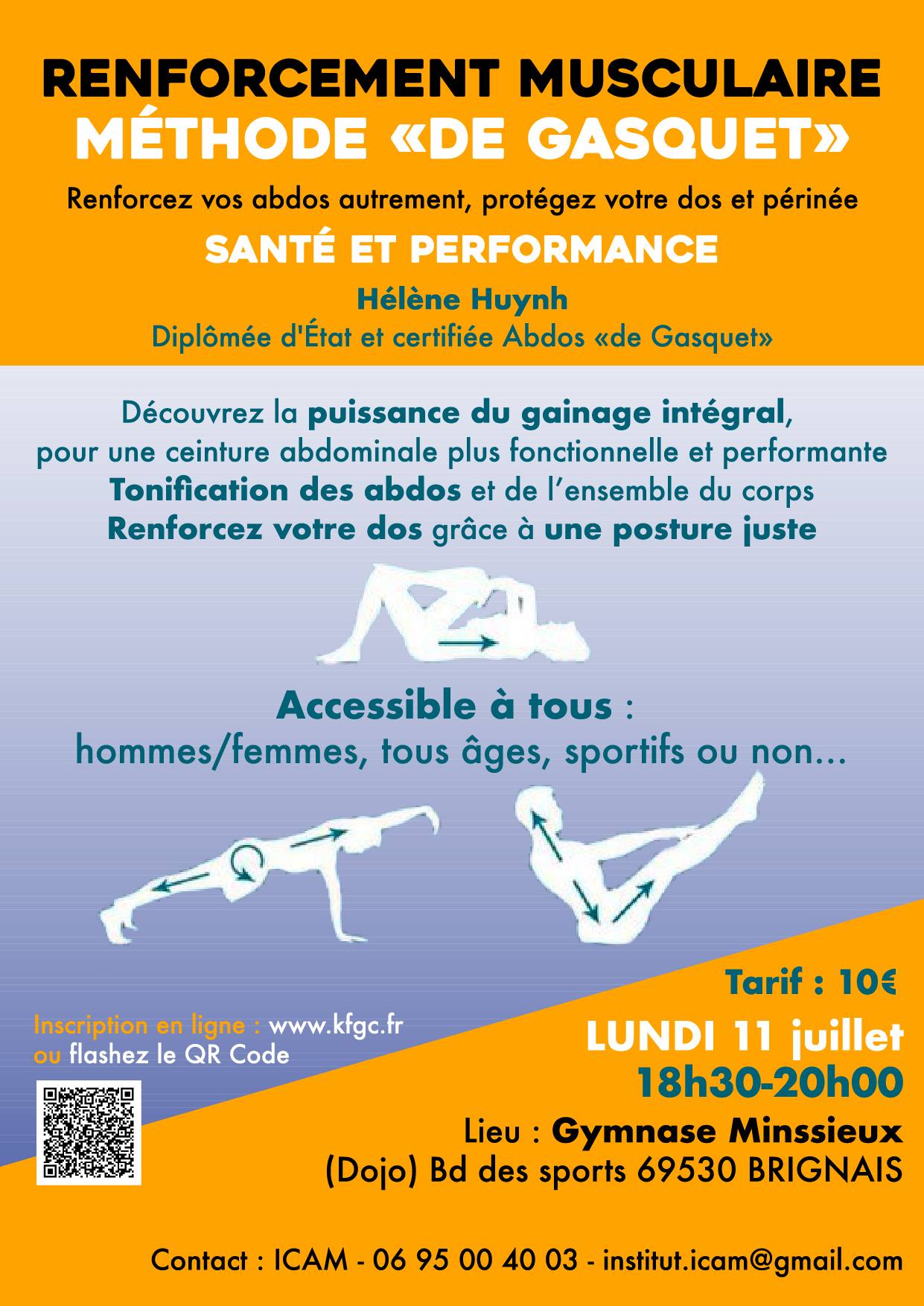 Stage Renforcement Musculaire Méthode « de Gasquet » : Lundi 11 juillet